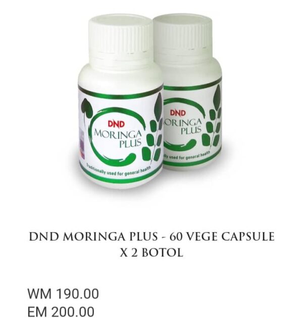 ORIGINAL DND MORINGA PLUS (60 VEGE CAPSULE) × 2 BOTOL