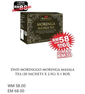 ORIGINAL DND MORINGGO MORINGA MASALA TEA (20 SACHETS × 2.5G) × 1 BOX