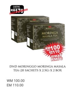 ORIGINAL DND MORINGGO MORINGA MASALA TEA (20 SACHETS × 2.5G) × 2 BOX