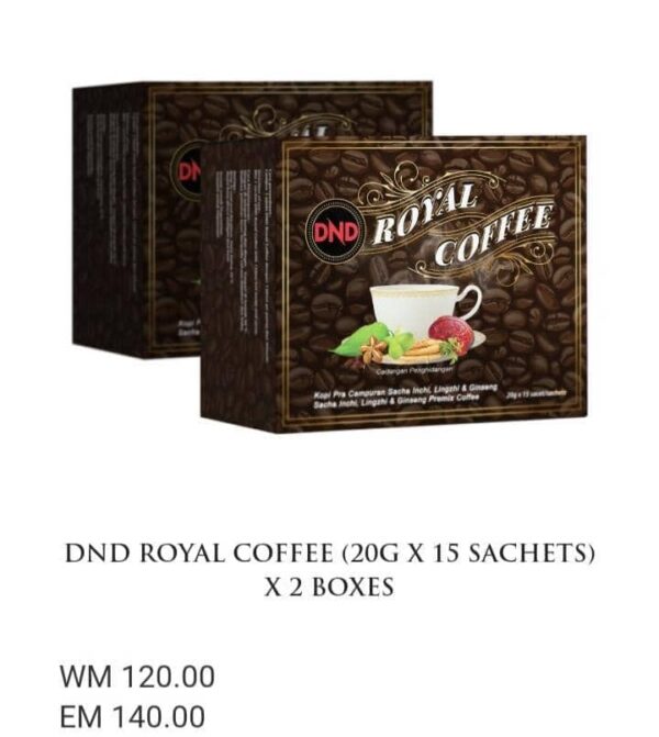 ORIGINAL DND ROYAL COFFEE (20G × 15 SACHETS) × 2 BOX