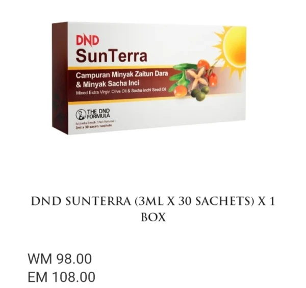 ORIGINAL DND SUNTERRA (3ML X 30 SACHETS) X 1 BOX
