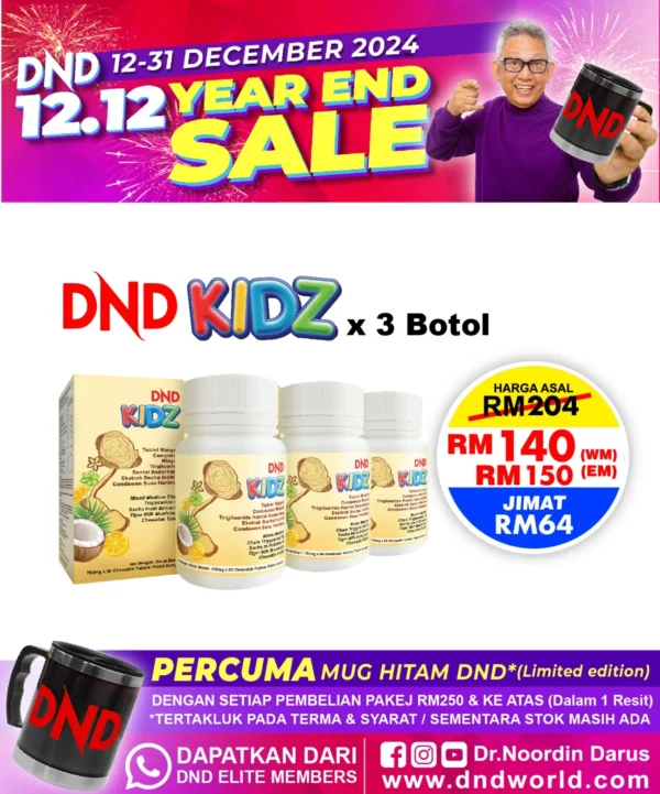 ORIGINAL : PACKAGE 16: DND KIDZ CHEWABLE X 3 BTL (60 TABLETS)