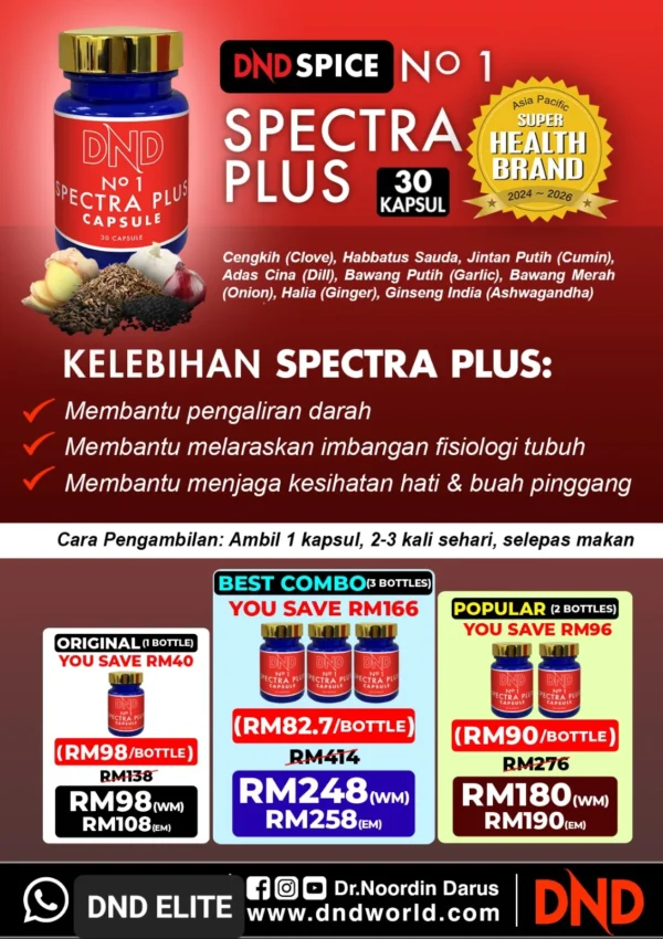 ORIGINAL : 2 BOTOL : DND NO.1 SPECTRA PLUS (30 CAP) - DND SPICE. - Image 2