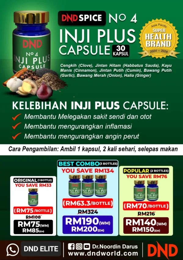 ORIGINAL : 2 BOTOL : DND NO.4 INJI PLUS (30 CAP) - DND SPICE. - Image 2
