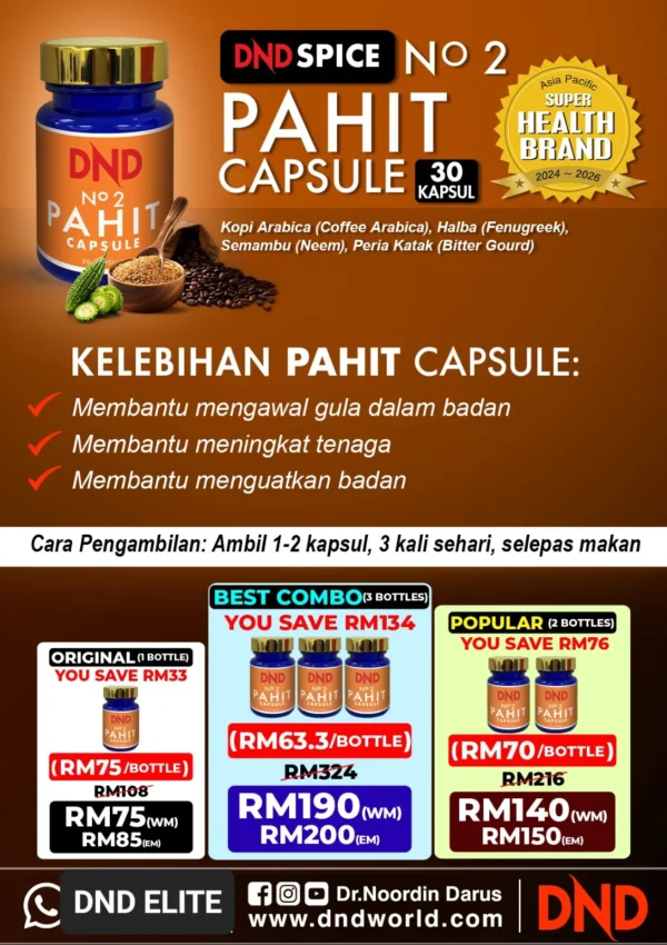ORIGINAL : 1 BOTOL : DND NO.2 PAHIT (30 CAP) - DND SPICE. - Image 2