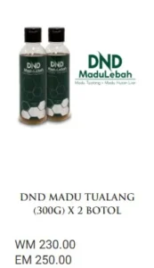 ORIGINAL : DND MADU TUALANG (300g) X 2 BOTOL