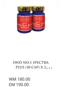 ORIGINAL : 2 BOTOL : DND NO.1 SPECTRA PLUS (30 CAP) - DND SPICE.