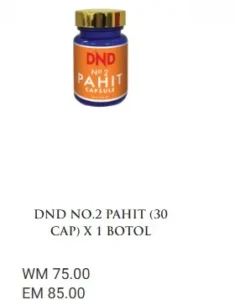ORIGINAL : 1 BOTOL : DND NO.2 PAHIT (30 CAP) - DND SPICE.