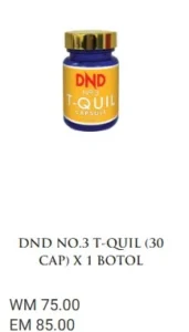 ORIGINAL : 1 BOTOL : DND NO.3 T-QUIL (30 CAP) - DND SPICE.