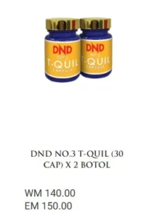 ORIGINAL : 2 BOTOL : DND NO.3 T-QUIL (30 CAP) - DND SPICE.