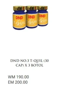 ORIGINAL : 3 BOTOL : DND NO.3 T-QUIL (30 CAP) - DND SPICE.