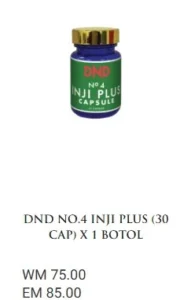 ORIGINAL : 1 BOTOL : DND NO.4 INJI PLUS (30 CAP) - DND SPICE.