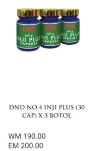 ORIGINAL : 3 BOTOL : DND NO.4 INJI PLUS (30 CAP) - DND SPICE.