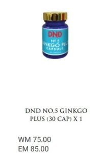 ORIGINAL : 1 BOTOL : DND NO.5 GINKGO PLUS (30 CAP) - DND SPICE.