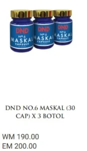 ORIGINAL : 3 BOTOL : DND NO.6 MASKAL (30 CAP) - DND SPICE.
