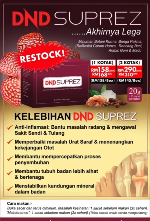 ORIGINAL : DND SUPREZ (15 SACHET X 20G) X 2 BOX - Image 2