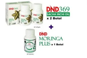 ORIGINAL : PACKAGE 4: 2 BOTOL DND369 SIO SOFTGEL + 1 BOTOL DND MORINGA PLUS