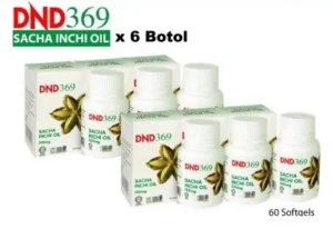 ORIGINAL : PACKAGE 7 - DND369 SACHA INCHI (60 VEGE SOFTGEL) X 6 BOTOL