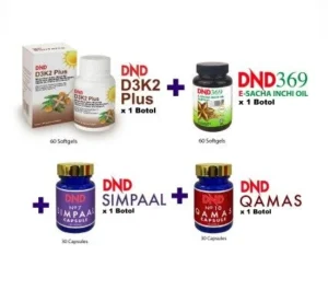 PACKAGE KESIHATAN LELAKI (1 DND ESIO + 1 DND D3K2 PLUS + 1 DND SIMPAAL + 1 DND QAMAS)