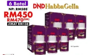 ORIGINAL  : DND HABBAGELLA 60 CAPSULE X 6 BOTOL