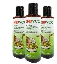 ORIGINAL :DND VCO (MINYAK KELAPA DARA ORGANIK) 150ML X 3 BOTOL