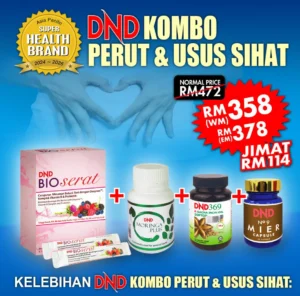 PAKEJ : KOMBO PERUT & USUS (1 DND Moringa plus + 1 DND Esio + 1 DND Bioserat + 1 DND Mier)