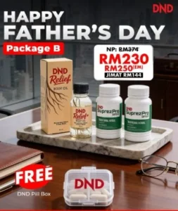 PAKEJ B: HAPPY FATHER'S DAY (2 DND SUPREZPRO CAPSULE + 1 DND RELIEF) + 1 FREE PILL BOX